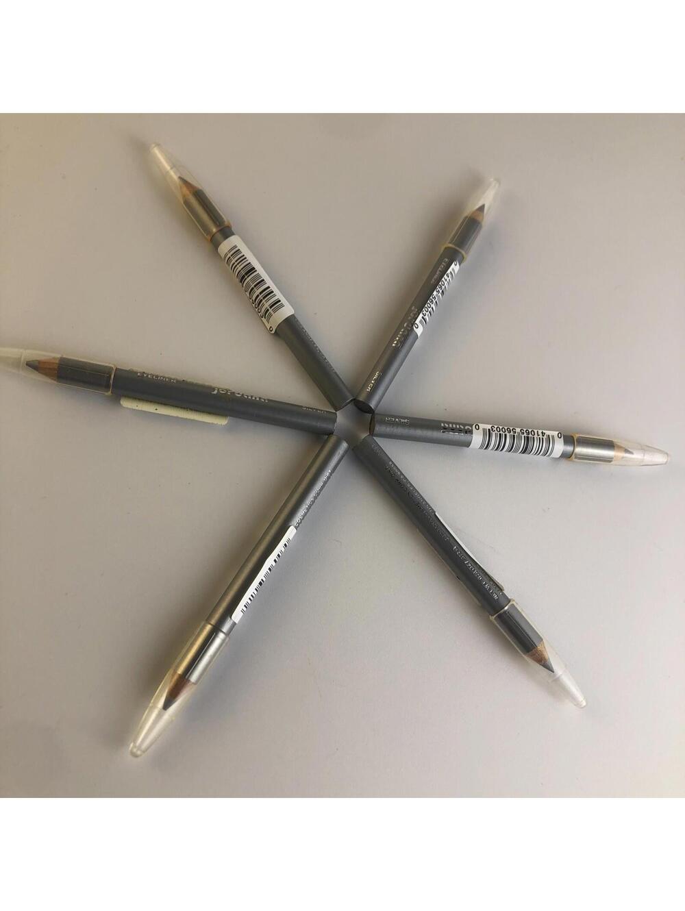 Lot of 6 Jordana Silver Eyeliner Pencils 4" A05 w/Cap Metallic